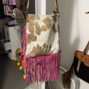 American darling cowhide cross body bag